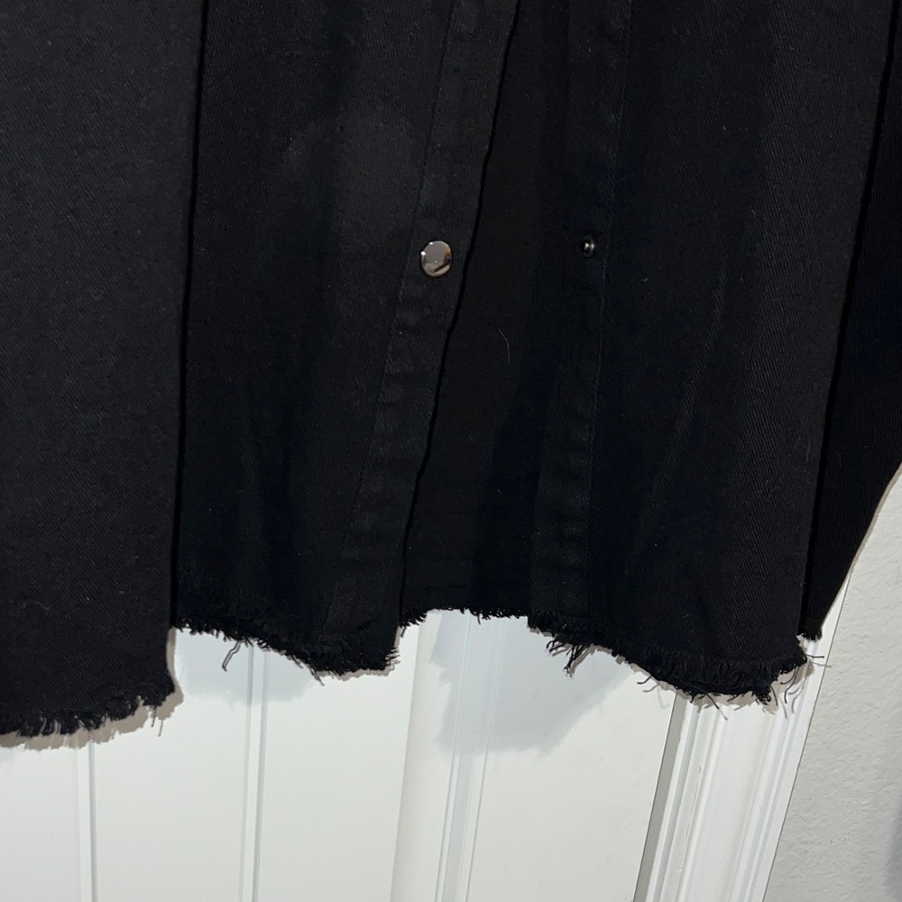 SHEIN Black Denim Jacket with Pearls!! - Picture 6 of 11
